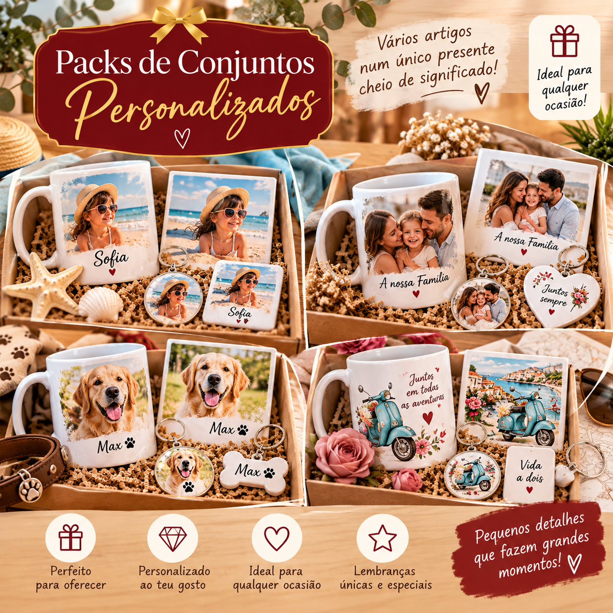 Conjuntos de presentes personalizados